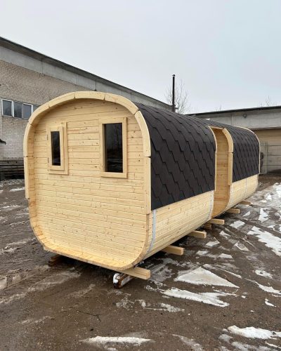 6m Sauna hytte med værelse og bruser