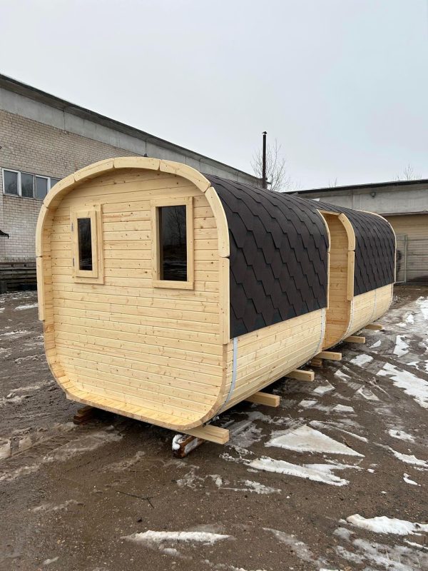 6m Sauna hytte med værelse og bruser